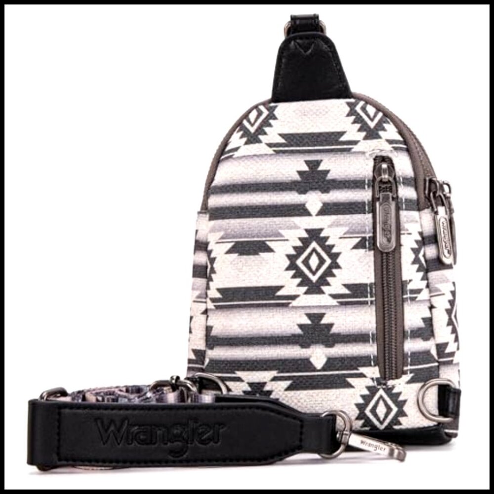 Cotton Canvas Crossbody Sling Bag with Adjustable Strap, 3 Compartments - Picture 6 of 7
